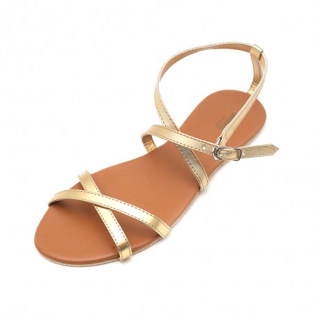 GOLD STRAPPY SANDALS – SEREPPU