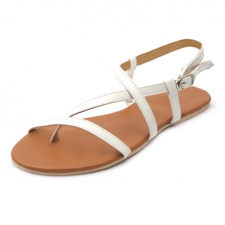 White Criss Cross Strappy Sandals Sereppu