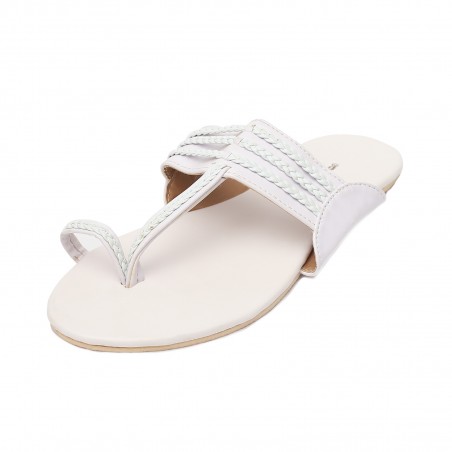 WHITE BRAIDED CHAPPALS – SEREPPU