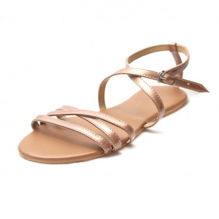 ROSE GOLD STRAPPY SANDALS